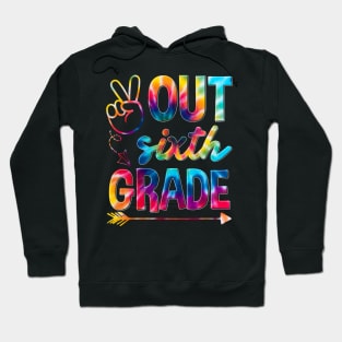 Peace Out 6th Grade Groovy Graduation Last Day of School Hoodie